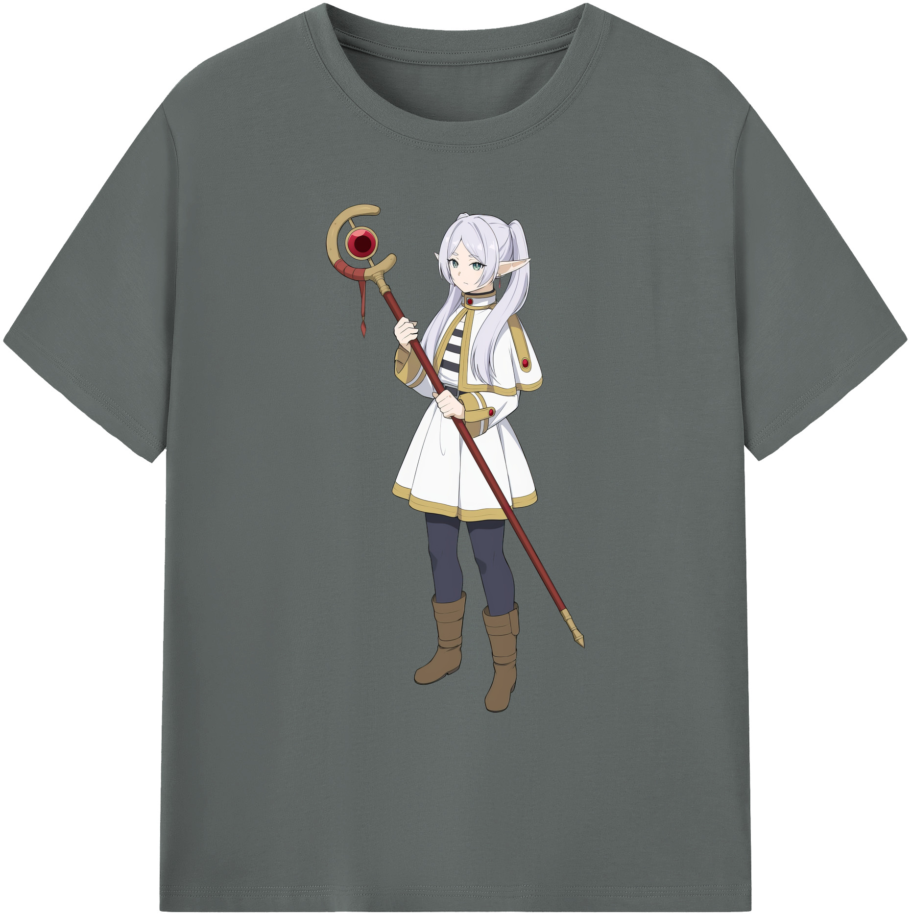 （画像用） 葬送のフリーレン Frieren 綿100％ メンズ半袖Tシャツ｜肌触りやわらか＆通気性